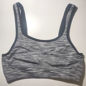 Black and white sports bra.